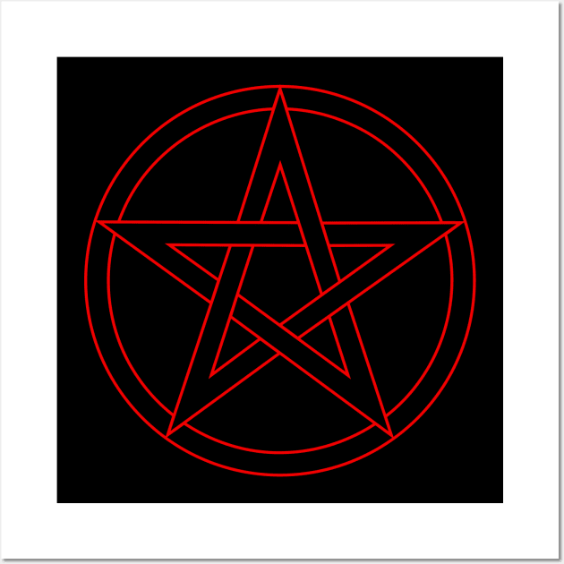 Pentagram Red and Black Wall Art by RavenWake